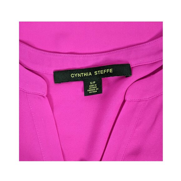 New CYNTHIA STEFFE V-Neck Sleeveless Hi Lo Tunic Top Blouse ~ Fuchsia Pink Small - Picture 5 of 8